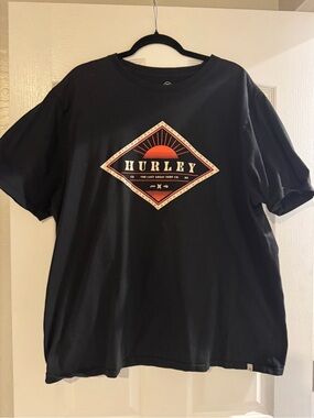 Hurley Black Graphic Logo Short Sleeve Tee